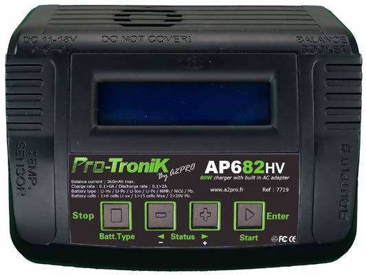 Chargeur Protronik AP682HV 80W multifonction pour batterie NiMh, Pb, Lipo & LiHV – Image 2